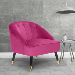 Hot pink velvet store accent chair